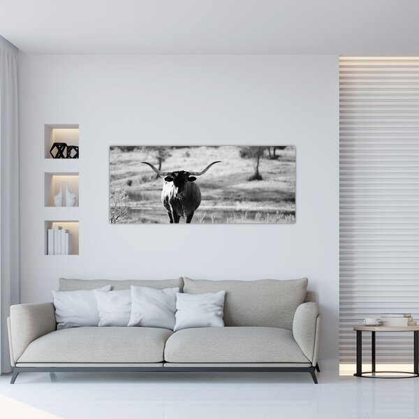 Slika - Krava, crno-bijela (120x50 cm)