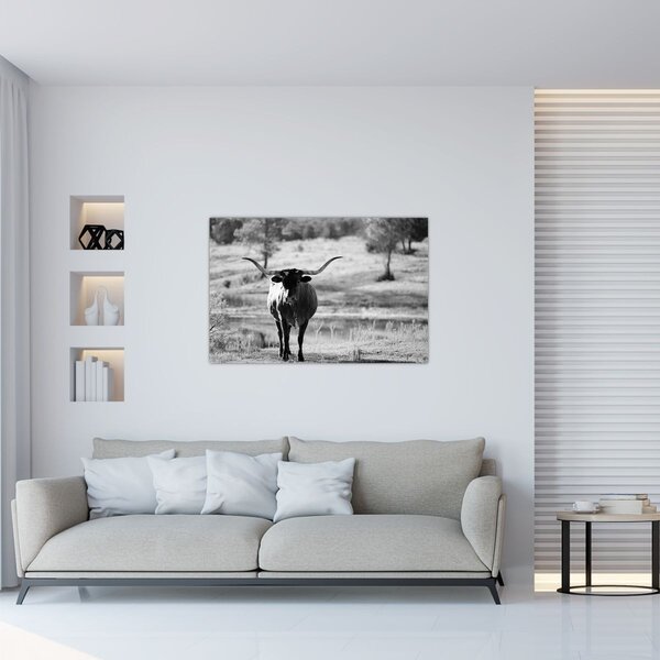 Slika - Krava, crno-bijela (90x60 cm)