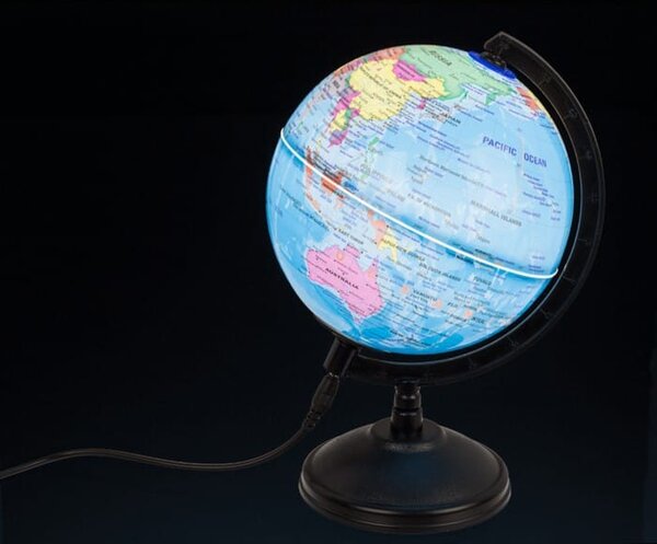 Ukrasna rotirajuća LED stolna svjetiljka globus 15cm USB