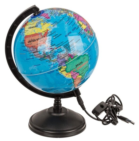 Ukrasna rotirajuća LED stolna svjetiljka globus 15cm USB