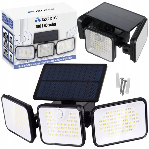 LED 180 Solarna svjetiljka sa senzorom pokreta 1800mah IP65
