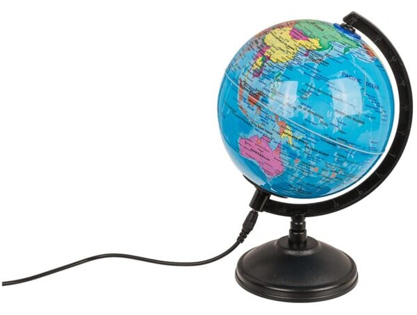 Ukrasna rotirajuća LED stolna svjetiljka globus 15cm USB
