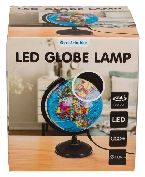 Ukrasna rotirajuća LED stolna svjetiljka globus 15cm USB