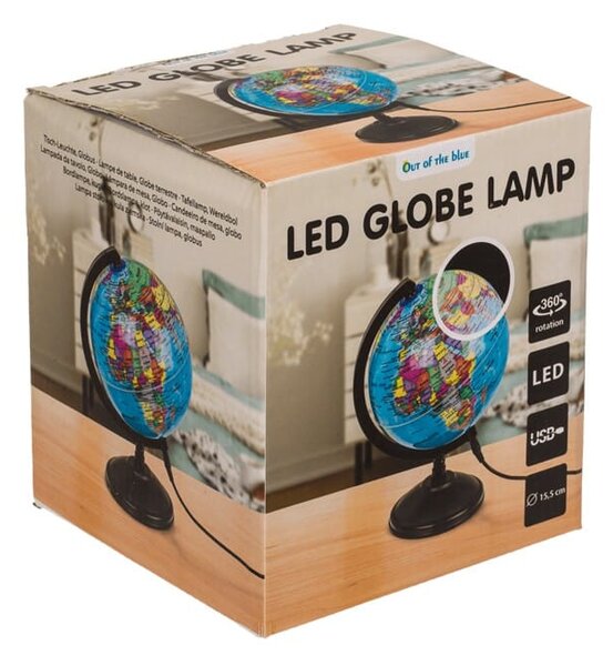 Ukrasna rotirajuća LED stolna svjetiljka globus 15cm USB