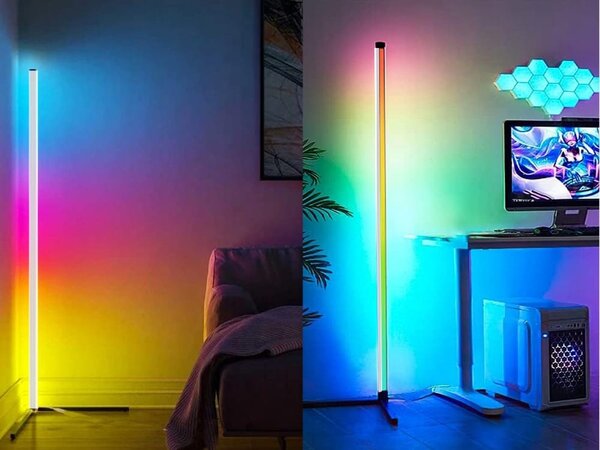 LED RGB kut podne svjetiljke 100cm App + Rainbow 3D daljinski upravljač