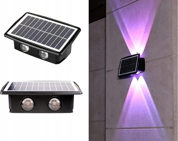 Solarna 1500mAh LED RGB senzor lampica za ukrasnu fasadu sumrak