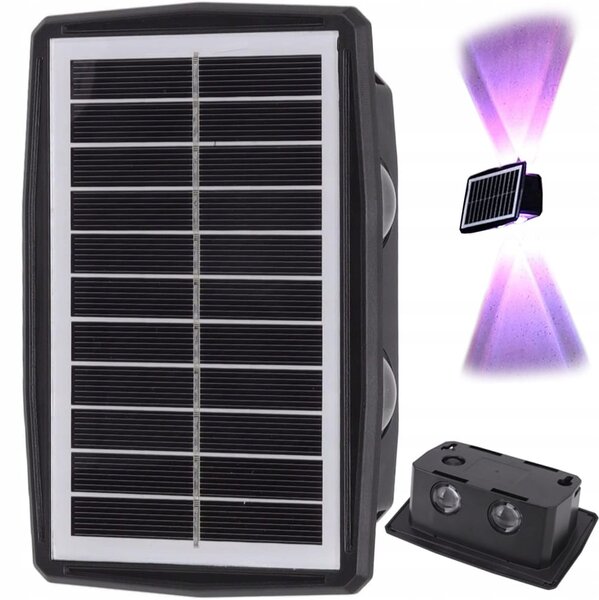 Solarna 1500mAh LED RGB senzor lampica za ukrasnu fasadu sumrak