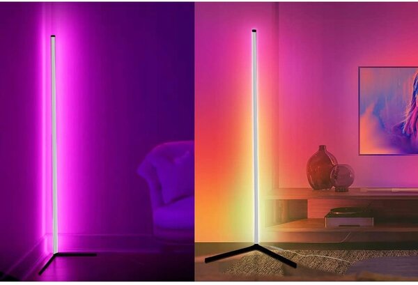 LED RGB kut podne svjetiljke 100cm App + Rainbow 3D daljinski upravljač