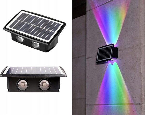 Solarna 1500mAh LED RGB senzor lampica za ukrasnu fasadu sumrak