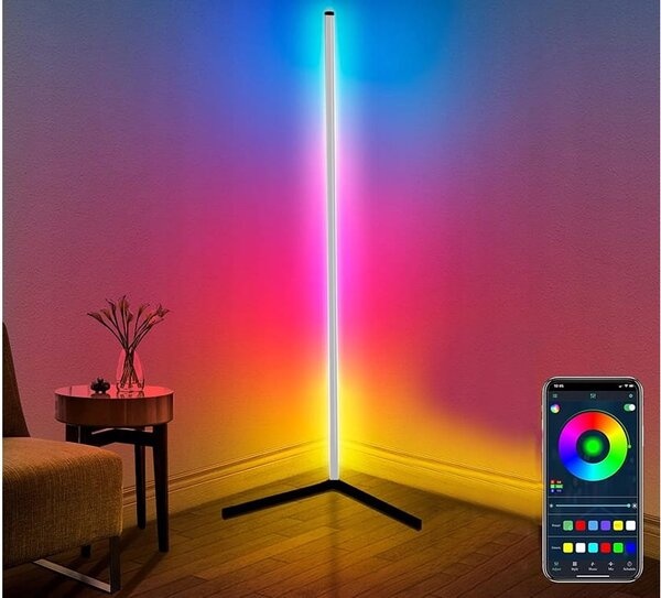 LED RGB kut podne svjetiljke 100cm App + Rainbow 3D daljinski upravljač