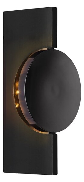 Globo Jasper LED zidna svjetiljka, visina 20 cm, mat crna, metal, Crno, Dnevni boravak/blagovaonica, Metal