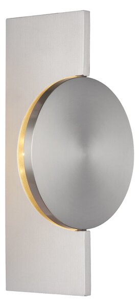Globo Jasper LED zidna svjetiljka, visina 28 cm, mat nikl, metal, Metalik, Dnevni boravak/blagovaonica, Metal