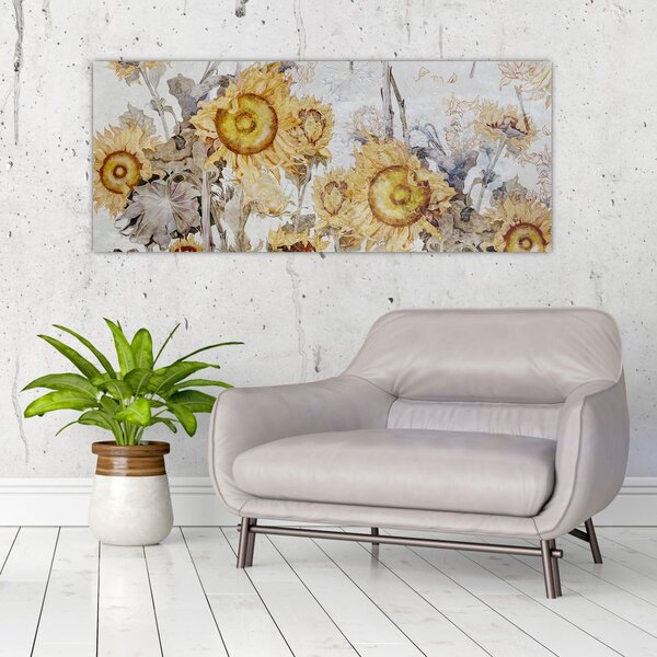Slika - Suncokret u zidu (120x50 cm)