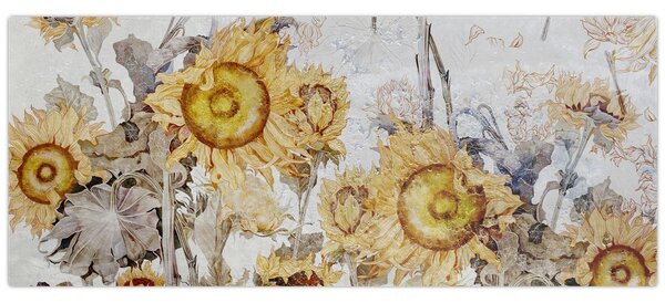 Slika - Suncokret u zidu (120x50 cm)