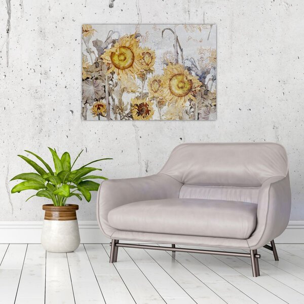 Slika - Suncokret u zidu (70x50 cm)