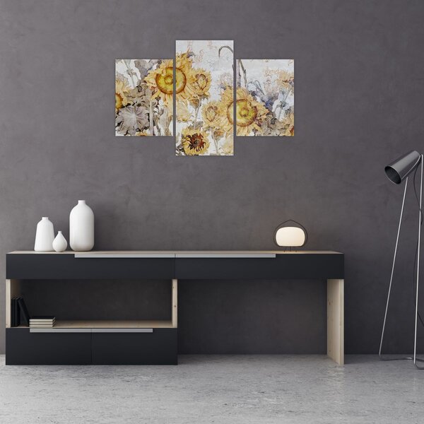 Slika - Suncokret u zidu (90x60 cm)