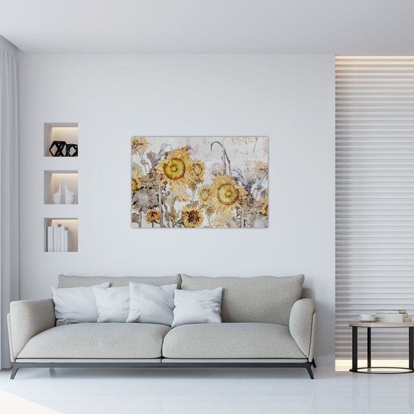 Slika - Suncokret u zidu (90x60 cm)