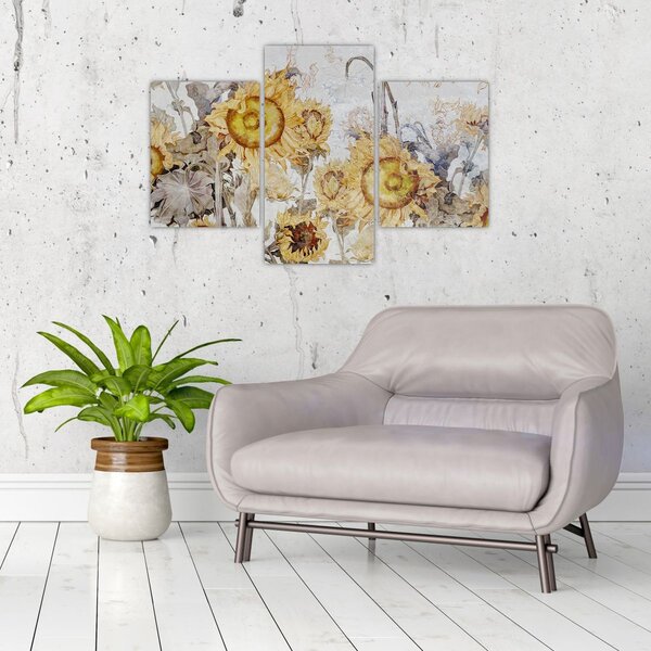 Slika - Suncokret u zidu (90x60 cm)