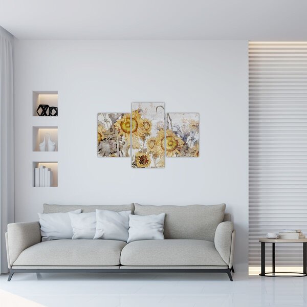 Slika - Suncokret u zidu (90x60 cm)