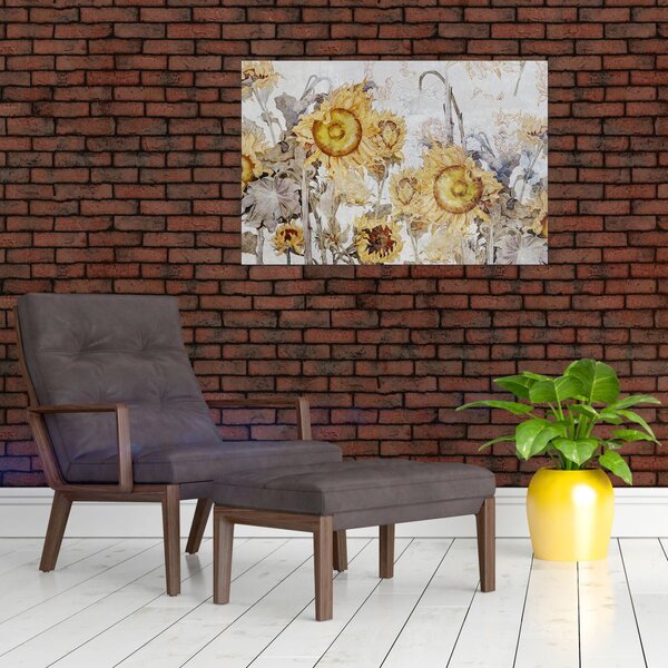 Slika - Suncokret u zidu (90x60 cm)