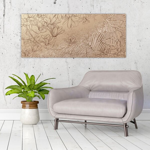 Slika - Crtež cvijetova (120x50 cm)