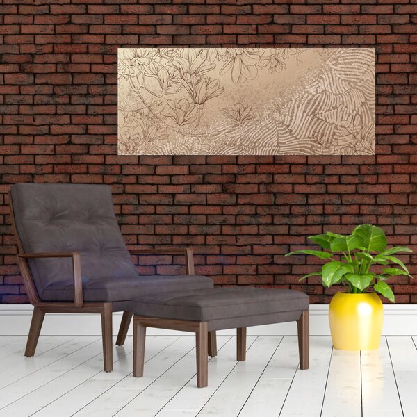 Slika - Crtež cvijetova (120x50 cm)