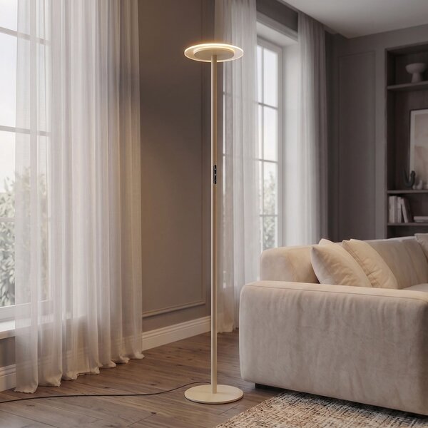 Arcchio LED podna lampa Frile, bež, visina 190 cm, prigušiva, prigušiva, Bež, Dnevni boravak/blagovaonica, Aluminij