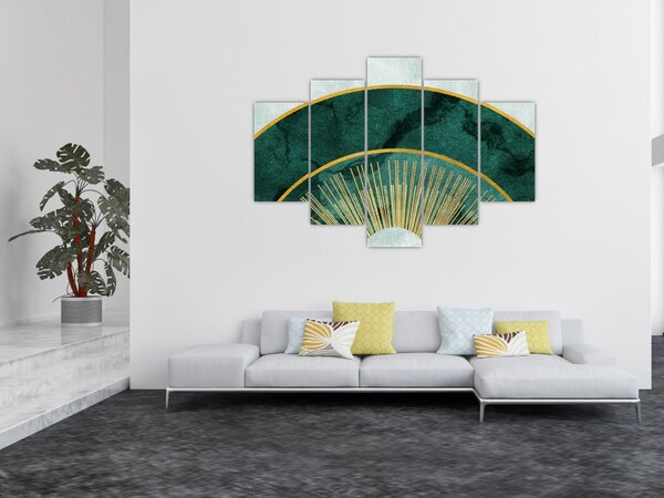 Slika - Oblici sa zlatnom teksturom (150x105 cm)