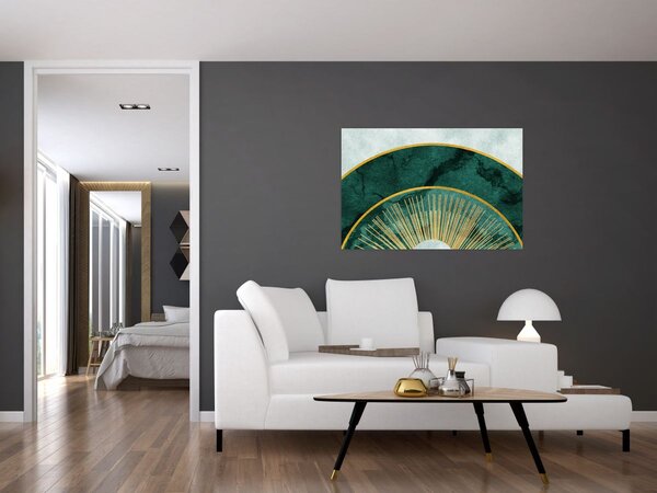 Slika - Oblici sa zlatnom teksturom (90x60 cm)