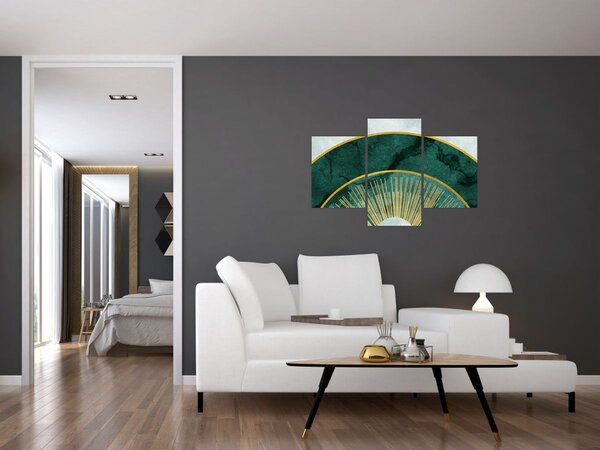 Slika - Oblici sa zlatnom teksturom (90x60 cm)