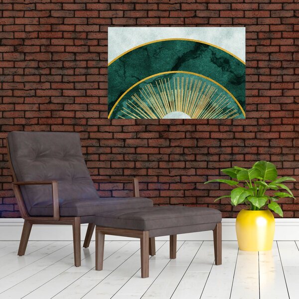 Slika - Oblici sa zlatnom teksturom (90x60 cm)