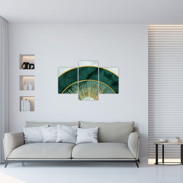 Slika - Oblici sa zlatnom teksturom (90x60 cm)