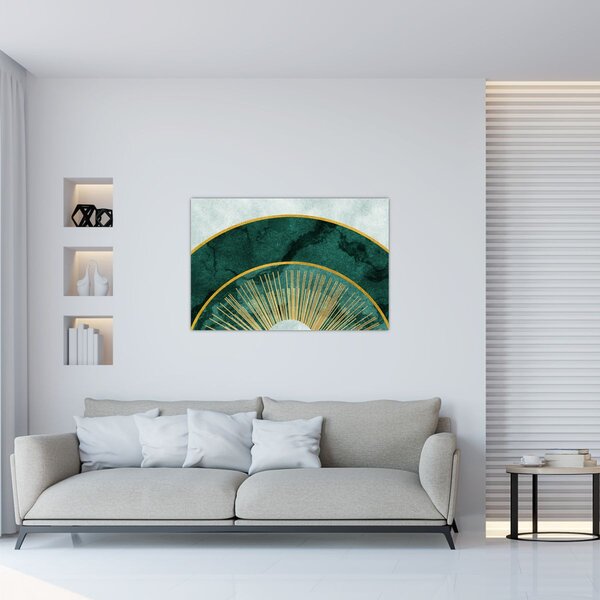 Slika - Oblici sa zlatnom teksturom (90x60 cm)