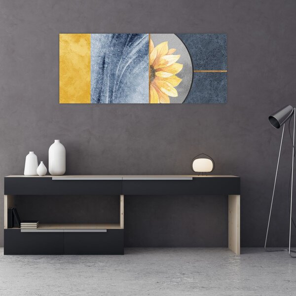 Slika - Oblici i cvijet (120x50 cm)