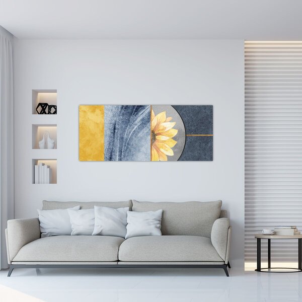 Slika - Oblici i cvijet (120x50 cm)