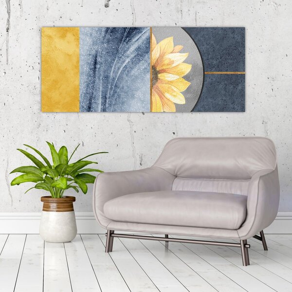 Slika - Oblici i cvijet (120x50 cm)