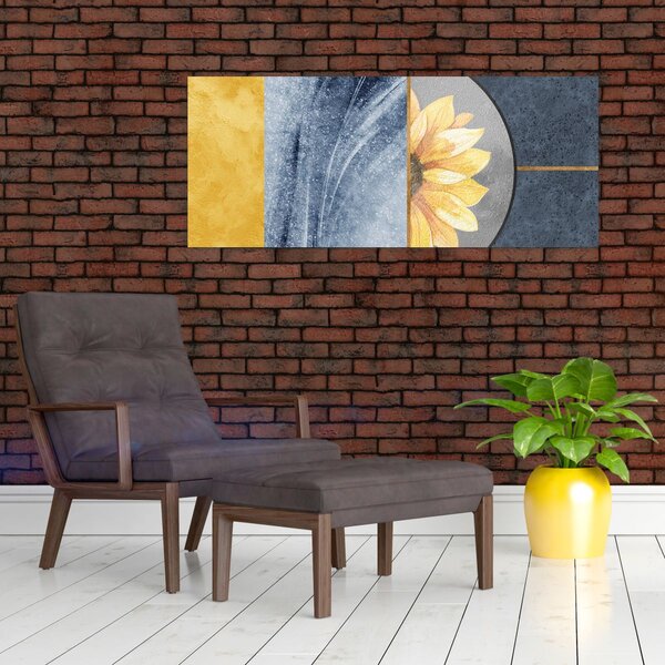 Slika - Oblici i cvijet (120x50 cm)