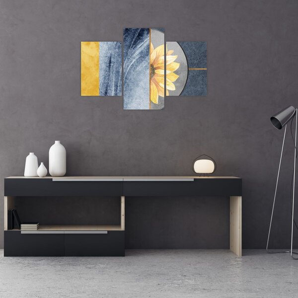 Slika - Oblici i cvijet (90x60 cm)