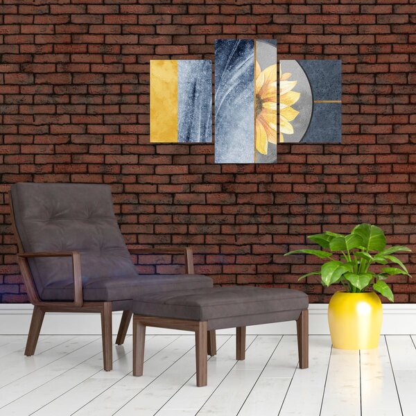 Slika - Oblici i cvijet (90x60 cm)