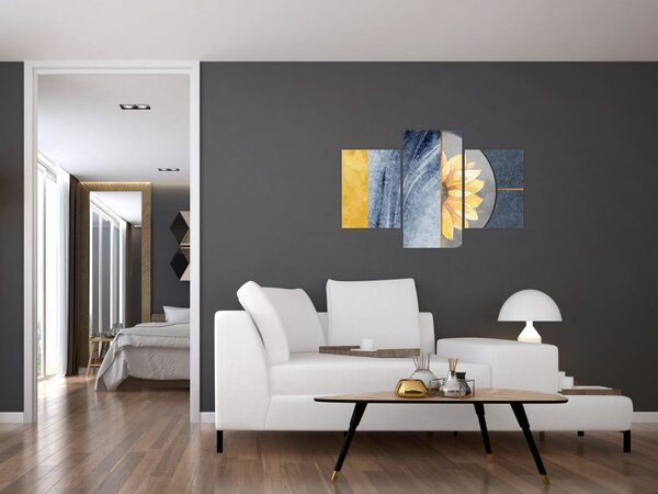 Slika - Oblici i cvijet (90x60 cm)