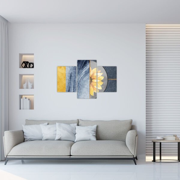 Slika - Oblici i cvijet (90x60 cm)