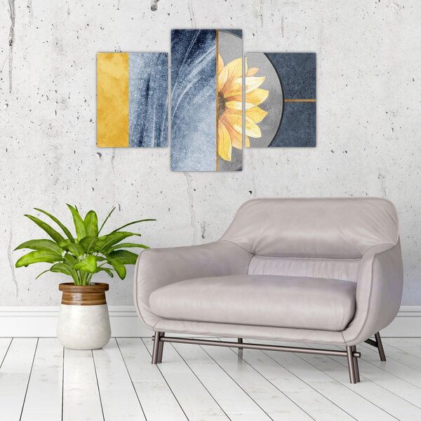 Slika - Oblici i cvijet (90x60 cm)