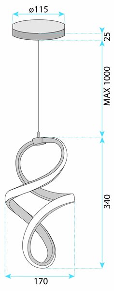 Viseća LED lampa G074-1CP Gold