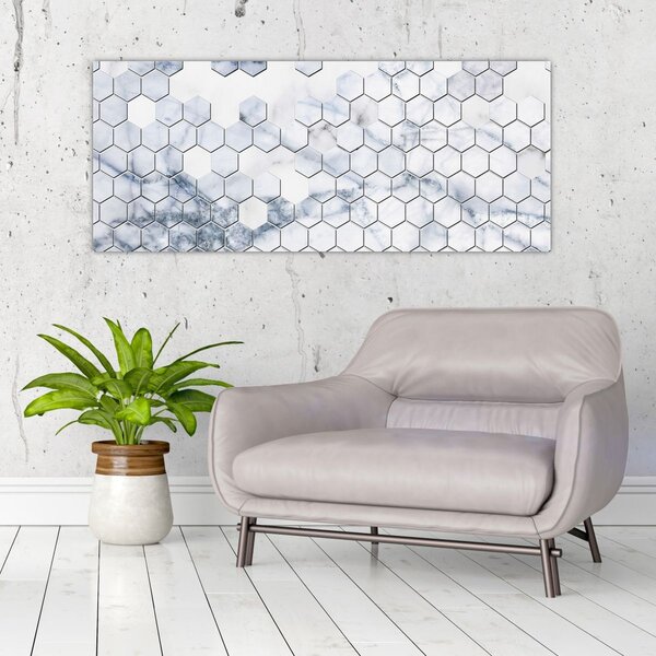 Slika - Mramorirani šesterokuti (120x50 cm)