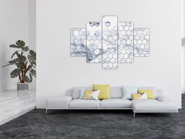 Slika - Mramorirani šesterokuti (150x105 cm)