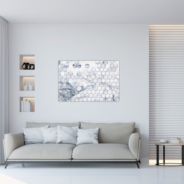 Slika - Mramorirani šesterokuti (90x60 cm)