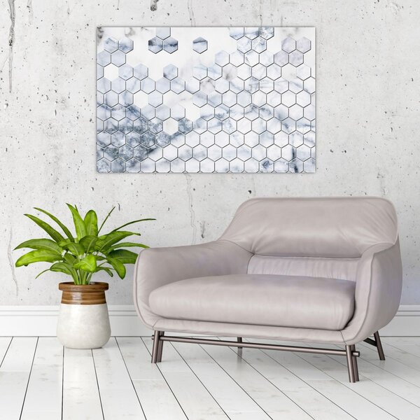 Slika - Mramorirani šesterokuti (90x60 cm)