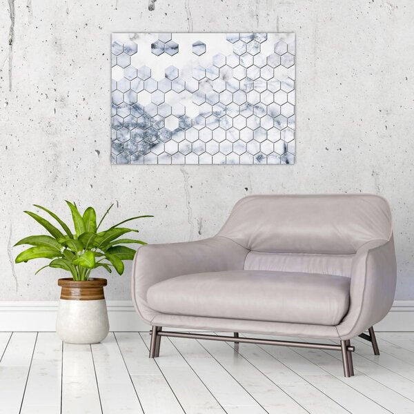 Slika - Mramorirani šesterokuti (70x50 cm)