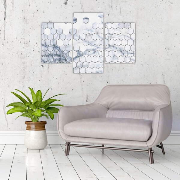 Slika - Mramorirani šesterokuti (90x60 cm)