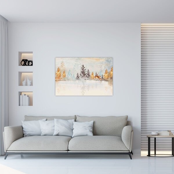 Slika - Akvarel šuma (90x60 cm)